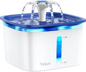 Veken 95oz 2.8L Pet Fountain, Automatic Cat Water Fountain Dog Water Dispenser with Smart Pump for Cats, Dogs